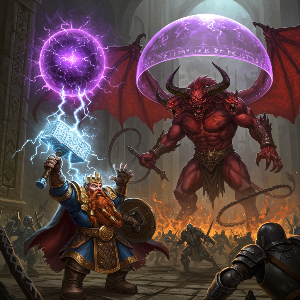 King Thangrim Firebeard Breaks Balor's Barrier.png