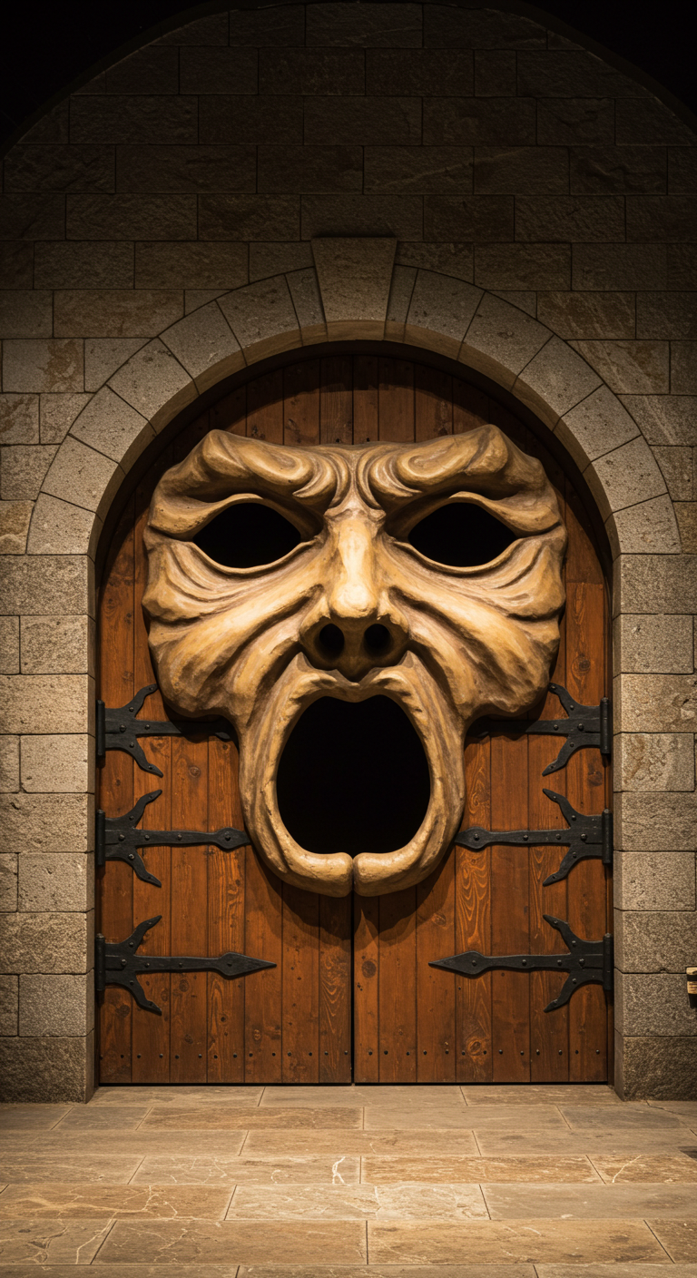 An Ominous Mask On Locked Door.png