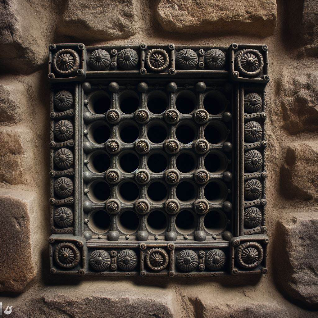 Grid of Holes in Stone Door.png